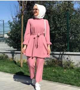 Setler Müslüman İki Parçalı Setler Kadın Ramazan Abaya Türkiye Hijab Dua Elbisesi Geniş Bacak Pantolon Takımları Eid Khimar Kaftan Fas Giysileri 2023