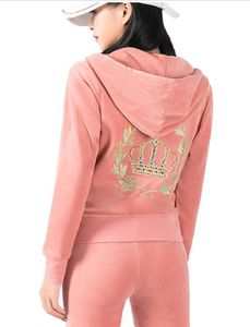 Kvinnors spårfjäder Spring och Autumn Velvet Sports Set for Women Slim Fit Löst ben Yoga Hem Fashion Casual Hooded Collar Jogging Sportkläder Dräkt