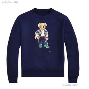 Herren-Polopullover, lässiger Pullover mit Teddybär-Aufdruck, Polo Ralphs Sweatshirt-Jacke, 1566