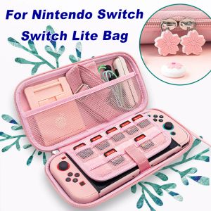 Torby Sakura Pink Portable Storage Torba do przełączania przewożącego worka Cherry Blossoms do gry Nintendo Switch / Switch Lite Game