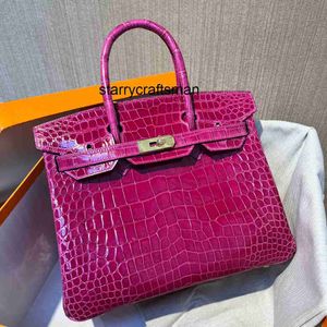 Totes bolsa de couro genuíno l bolsa de couro de crocodilo 30 puro fio de cera artesanal bolsa feminina da moda