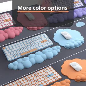 Подушечки Cloud Keyboard Mouse Pad Pad Защита запястья для набора текста Мужской и женский стиль Пенопластовая кожа Пена с эффектом памяти Подставка для рук Офис Хорошее