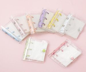 Sevimli Şeffaf 3 Yüzük Mini Looseleaf El Defter Planlayıcı Organizer Bağlayıcı Dergi Diary Note Kawaii Okul Sarf malzemeleri3117679