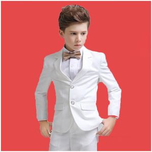 Conjuntos de roupas Formais Meninos Terno para Casamento Crianças Festa Branca Blazers Calças Batismo Outfit Crianças Traje Cavalheiros Adolescente Prom Tux Dhbvh