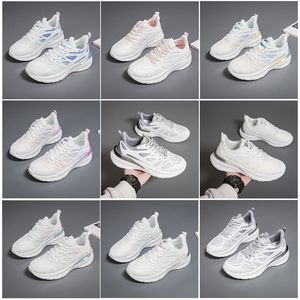 2024 New Men Momen Shoes Mulheres Caminhadas Cornhando sapatos planos Moda macia Branca preta rosa Sports confortável z223 gai