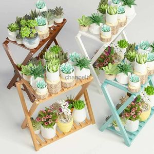 Andra trädgårdsbyggnader trä flerskiktsarrangör Flowerpot Flower Holder Balkong Stand POTS HOLP PLANT STAND DISPLAY UTOMER YQ240303