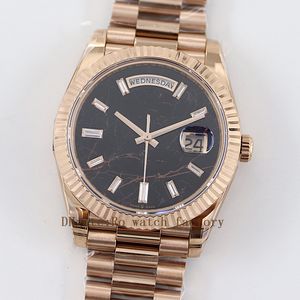 TWS Factory Мужские часы Розовое золото с бриллиантовым циферблатом Сапфировый механизм Механические 2836 Автоматические мужские часы 40 мм Водонепроницаемые
