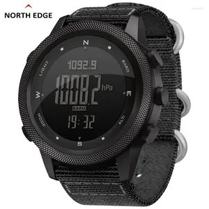 Relógios de pulso North Edge Watch para homens ao ar livre montanhismo multifuncional impermeável bússola Altituder Nylon Strap Reloj Hombre