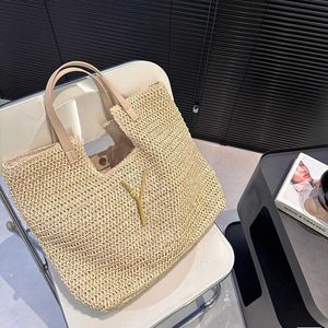 Letnia torba na plażę torbę dla kobiet słomek torebki na zakupy luksusowe torebki mody mody Duża torba 240304