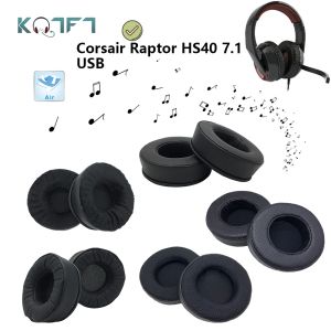 Acessórios kqtft proteína pele veludo substituição earpads para corsair raptor hs40 7.1 usb fones de ouvido peças earmuff capa almofada copos