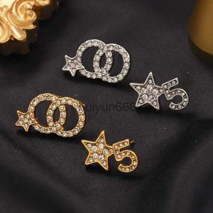 Ohrstecker Mode Ohrstecker Frau Luxus Designer Ohrring Multi Farben C Buchstabe Schmuck Frauen 18 Karat Diamant Asymmetrische Ohrringe Hochzeitsgeschenke