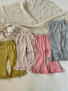 Pantolon 2024 Styles Girls Ruffles Taytlar Moda Bahar Çocuk Giysileri 2-8 Yıl