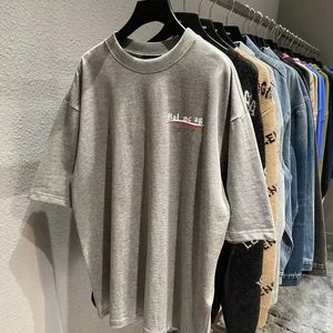 1PSフランスブランド女性メンズデザイナー品質Tシャツ2Bプリント半袖男クルーネックファッションストリートXXXL 4XL TEEシャツの印刷の前後