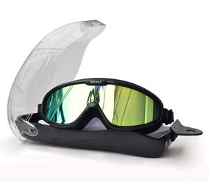 Óculos de natação profissional baleia, óculos de silicone macio à prova d'água antiembaçante uv masculino para wo 2204091794617