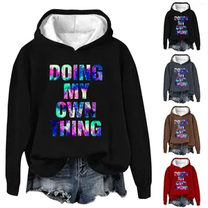 Kadın Hoodies Kendi Şey Yapıyor Sanat Deseni Kadın Sweatshirt Pack Hoodie Kadın Pullover Kış Renk