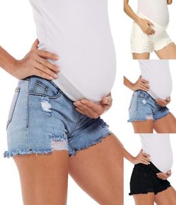 Women Maternity Elastic Band Band jeans Solido Colore Shorts Denim Bottoms4288711