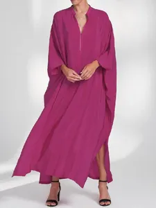 Casual Dresses Uoozee Saudi-Arabien Dubai Muslim Eid Robe Kleid 2024 Frühling Herbst Fledermausärmel Lose Abendkaftan Maxi für Frauen
