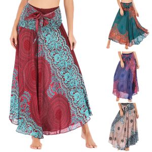 skirt Hippie Gypsy Boho Flowers Halter Floral Elastic Women Waist Skirt Bohemian Long Skirt Girls Denim Skirt White Pencil Skirt