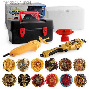 Beyblades metall fusion toupie s set burst metal fusion gyro med handtag launcher verktygslåda snurrande toppleksaker för pojkar barn gåvor xd168-21b l240304