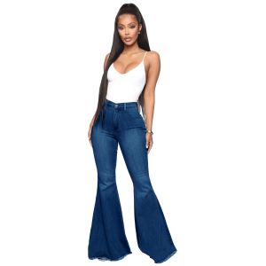 Jeans Europa i Stany Zjednoczone Wysoka talia All Fit Elastyczne dżinsy Flare High Waisted Dżinsy Kobiety Czarne/różowe/białe dżinsy