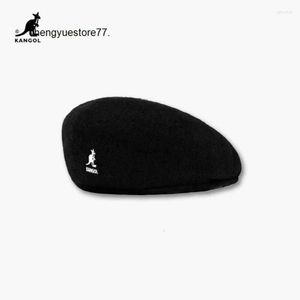 Berets Original KANGOL Wool Beret 504 Cap Men Women Hat Fashion Ladies Solid Color Casual Winter Hats Autumn And