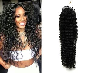 Human Hair Remy Brazylijskie koraliki przedłużenia 100G Kinky Curly Micro Loop Hair Extensons