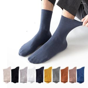 Men's Socks 10 Pairs Mid-tube Comfortable Autumn Winter Breathable Cotton Solid Color Warm Sock Boy Birthday Gift