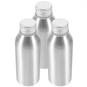 Storage Bottles 3 Sets Shampoo Pump Aluminum Bottle Travel Perfumes Makeup Containers Refillable