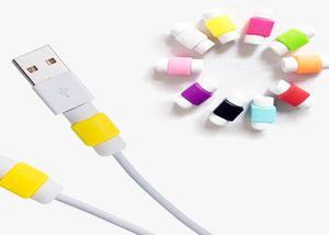 Multi Colours USB Cable Protector Sleeve D2 Phone Phone Charger Protection Silikon dla iPhone Line Protective1551584