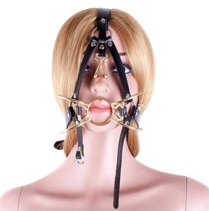 Metal Spider Ring Gag with Head Slave Harness Nose Hook Mouth Gags Sex Toys For Couple Adult Games Female Flirting Sex Products4025984