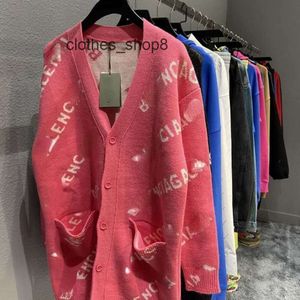 Balenciga Designer Hoodies Erkek Süvari Süveter Yüksek Versiyonu Aile Elastik Mousse Eğik Mektup Gevşek Versiyon V Yez Haltan Örme Kazak Cmop