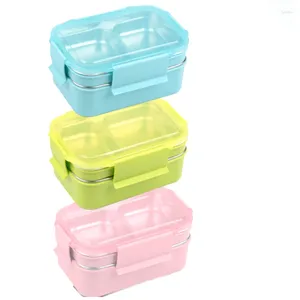 Dinnerware Kids Adult Lunch Box Double Layer Water Injection Heating 304 Stainless Steel Student Bento Lunchbox Container