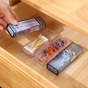 Portable transparent travel toothpicks, cotton swab boxes, small items, bandage sorting and organizing boxes F202463
