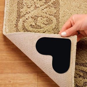 Badmattor Hjärtformade Anti Slip Rug Grips för mattor Golv Gripper Återanvändbar tvättbar mattband dubbelsidig