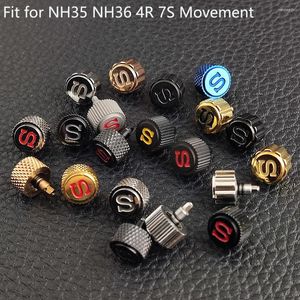 Watch Repair Kits SKX007 Crowns 7mm S Silver/Rose/Black/Gold/Blue Parts Replacement Crown For NH35 NH36 4R35 4R3