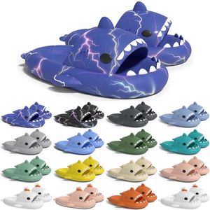 Gratis fraktdesigner Shark One Slides Sandal Sliders för män Kvinnor Gai Pantoufle Mules Män kvinnor tofflor tränare flip flops Sandles Color47