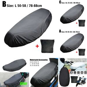 New Universal Rain Seat Flexible Waterproof Cover UV Saddle Motorcycle Sun Black Dust Accessories 210D Sown Pr A5z4