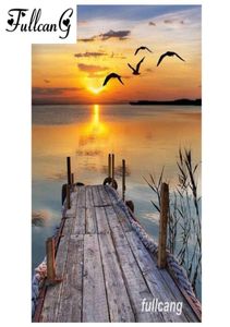 FullCang Diamond Embroidery Sunset Scenery Seagull Diy Diamond Målning Cross Stitch Full Square Drill Mosaic 5D Nålarbete G2265186404