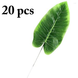 Decorative Flowers 20Pcs Artificial Leaf Lifelike Banana Fake Plant Hawaiian Party Decor Accessories Supplies 2024304