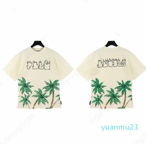Designer PA T-shirt Tees Imprimir Palms Camisetas Mens Womens Ângulo Manga Curta Casual Streetwear Tops Roupas 554