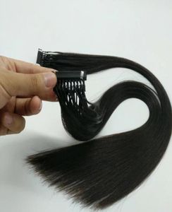 quality double drawn 6d human hair extensions 05 gs 200strandslot Straight Wave Human Hair 6D7272862