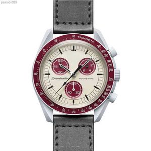 Bioceramic Planet Moon Mens الساعات كاملة الوظيفة Quarz Hate Mission to Mercury 42mm Nylon Luxury Watch Limited Edition Master Wristwatches SSSS