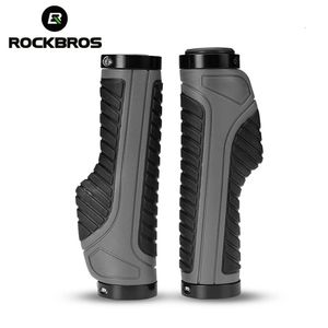 Rockbros apertos de bicicleta mtb bicicleta de estrada duplo bloqueio de borracha guiador apertos anti-skid absorção de choque macio apertos de bicicleta guiador bmx 240223