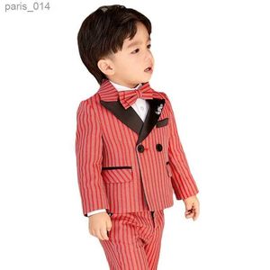 Garnitury Dzieci luksusowe kurtki kamizelki bowtie 4pcs strój urodzinowy chłopcy pinao fotograficzne garnitur dziecięce dzieci