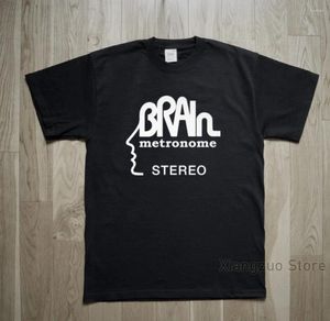 Damskie koszulki T-shirt Brain Records Krautrock Progresywne elektroniczne bawełniane bawełnianie