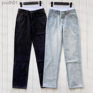 Kvinnors jeans kvinnor rak jeans vår sommar hög midja jeans casual stil andningsbara byxor lösa leggings 240304