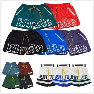 Rhude Shorts 남자 디자이너 짧은 남자 세트 트랙 슈트 느슨하고 편안한 패션 인기 2023 새로운 스타일 s m l xi 폴리 에스터 느슨한 남성 단편 Rhude 9246