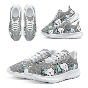 Scarpe casual INSTANTARTS Running Grey Cartoon Dental antiscivolo Palestra sportiva resistente all'usura