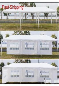 Telo in vinile 10x30ft 8 lati 2 porte Tenda da esterno per feste Tenda da matrimonio Bianco 3x9m Gazebo Padiglione con Spi qylEOl bdesports6445361