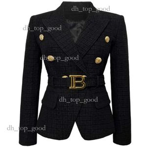 Abiti da donna Blazer S-5xl2022 Primavera e autunno Moda Abito piccolo di alta qualità B Home Bottone leone Giacca corta nera bianca Jacquard 437